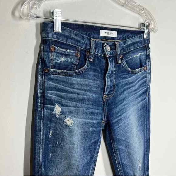 Moussy Vintage Sz 24 Womens MV Glendele Raw Hem Cropped Jeans - Picture 5 of 16